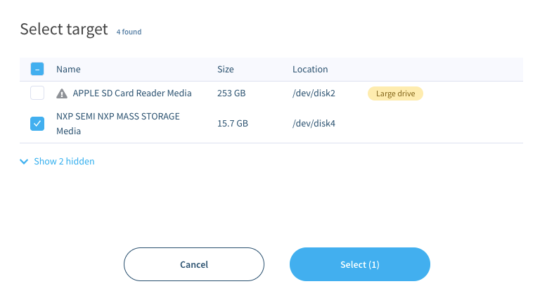 balenaEtcher interface screenshot